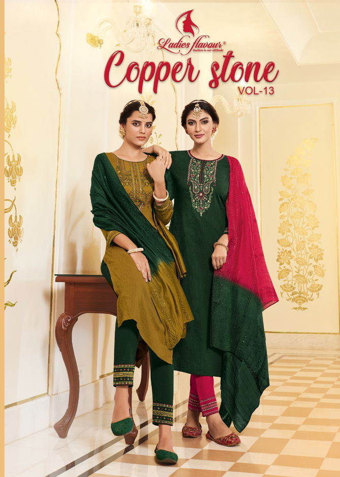 Ladies Flavour Copper Stone 13 Wholesale Readymade Salwar Suits